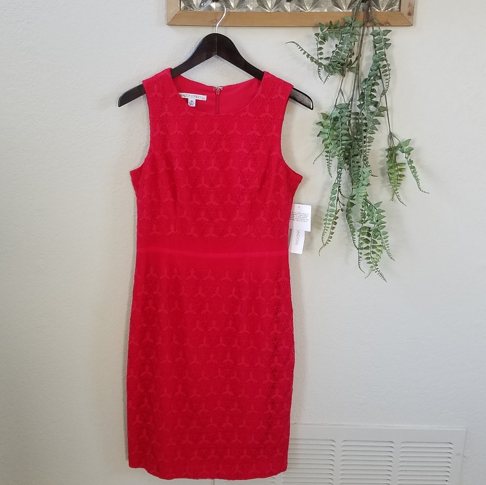 NWT! Maggy London Embroidered Lace Overlay Dress